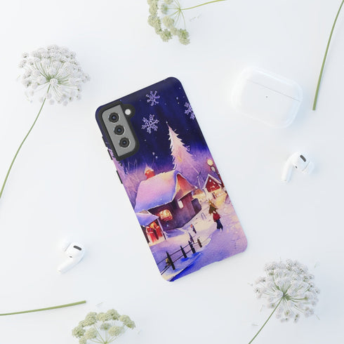 Christmas Homes in the Snow - Impact Resistant Phone Case